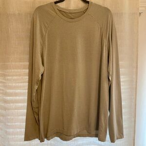Lululemon Metal Vent Tech Long Sleeve XXL Taupe Seamless Training Shirt